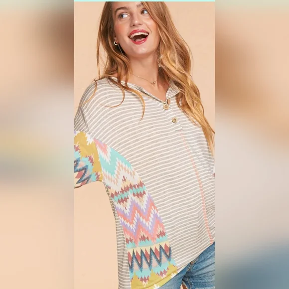 Plus Women's Thermal Button Top - Picture 3 of 4